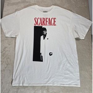 Scarface Tony Montana Graphic T Shirt XL White Movie Film Tee Al Pacino Licensed